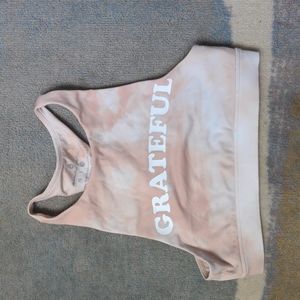 Spiritual Gangster GRATEFUL PINK Dip Tie Dye HIGH NECK  Sports Bra Medium